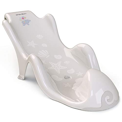 BABYLON Anatomischer Baby Badewannensitz Aqua Grand. Badesitz Baby mit Anti-Rutsch Saugnäpfe. Badewannen Zubehör für Mädchen und Jungen, Babywanneneinsatz Grau