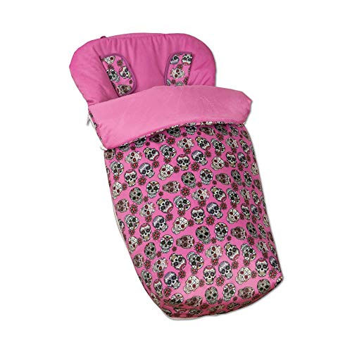 Babyline Lovely Skull Fußsack, für Erwachsene, unisex, Fuchsia