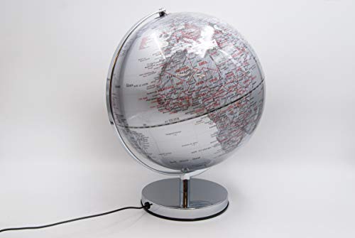 Mascagni Globus Durchmesser 30 cm, grau metallic die leuchtet und Wird Elfenbeinfarben und Staaten grau