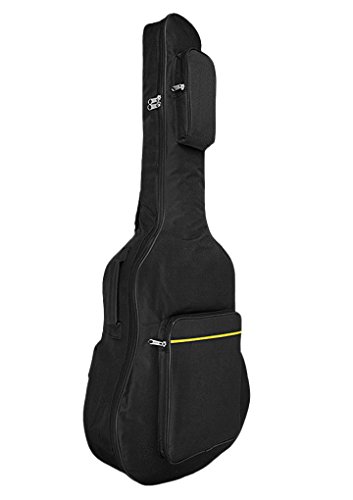 Gitarrentasche Oxford Verdickte Gepolsterte Wasserdicht Doppelgurte Gitarrenhülle mit Fronttasche 41 Zoll Akustikgitarrentasche Gig Bag für Akustikgitarren Guitar Case