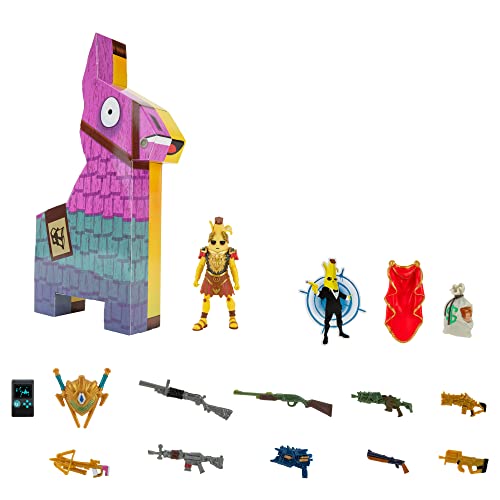 FORTNITE FNT1004 Supply Llama Pinata – Unboxing Set Potassius Peels, bewegliche Actionfigur mit 9 Waffen, Zubehör und exklusivem Sticker, Spielzeug ab 8 Jahren
