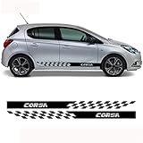 2 Stück Racing Style Autotür Seitenstreifen Aufkleber Vinyl Aufkleber Zubehör Tuning, Für Opel Corsa CDEF 2020