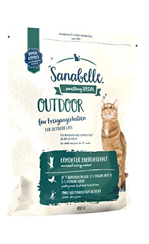 Sanabelle Outdoor | Katzentrockenfutter für ausgewachsene Katzen (ab dem 12. Monat) | besonders geeignet für Freigängerkatzen mit erhöhtem Bewegungsumfang | 6 x 400 g