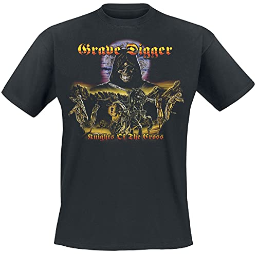 Grave Digger Knights of The Cross Männer T-Shirt schwarz XL 100% Baumwolle Band-Merch, Bands
