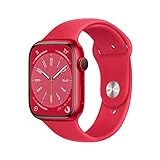 Apple Watch Series 8 (GPS + Cellular, 45mm) Smartwatch - Aluminiumgehäuse Product(RED), Sportarmband Product(RED) - Regular. Fitnesstracker, Blutsauerstoffund EKGApps, Wasserschutz