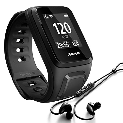 TomTom Spark Cardio + Musik GPS-Fitnessuhr inkl. Kopfhörer schwarz, Größe L