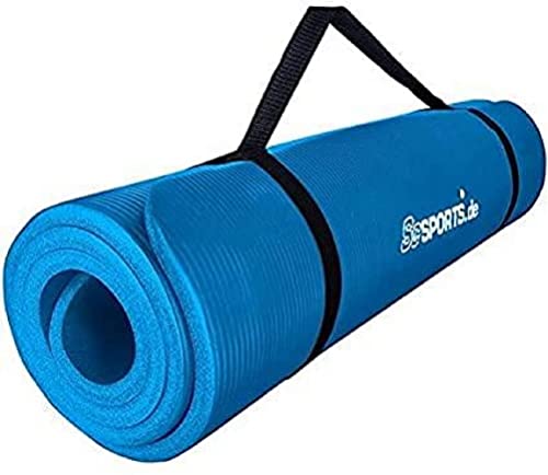 ScSPORTS® Gymnastikmatte dick & rutschfest, Yoga-Matte mit Schultergurt, 190 cm x 80 cm x 1,5 cm, universeller Einsatz im Fitnessstudio oder zu Hause (hellblau)