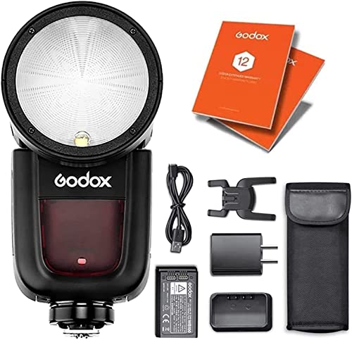 Godox V1F Professioneller Blitz Speedlite Speedlight Rundkopf Wireless 2.4G Kompatibel mit Fuji Fujifilm X-Pro2 X-T20 X-T2 X-T1 GFX50S GFX50R Kameras
