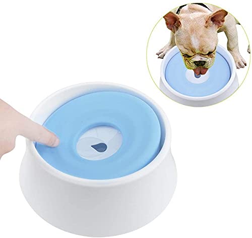 Sweelive Wasserschale für Hunde, schwimmende Wasserschüssel gegen Nässe, für Hunde und Katzen, 1,2 l (blau)