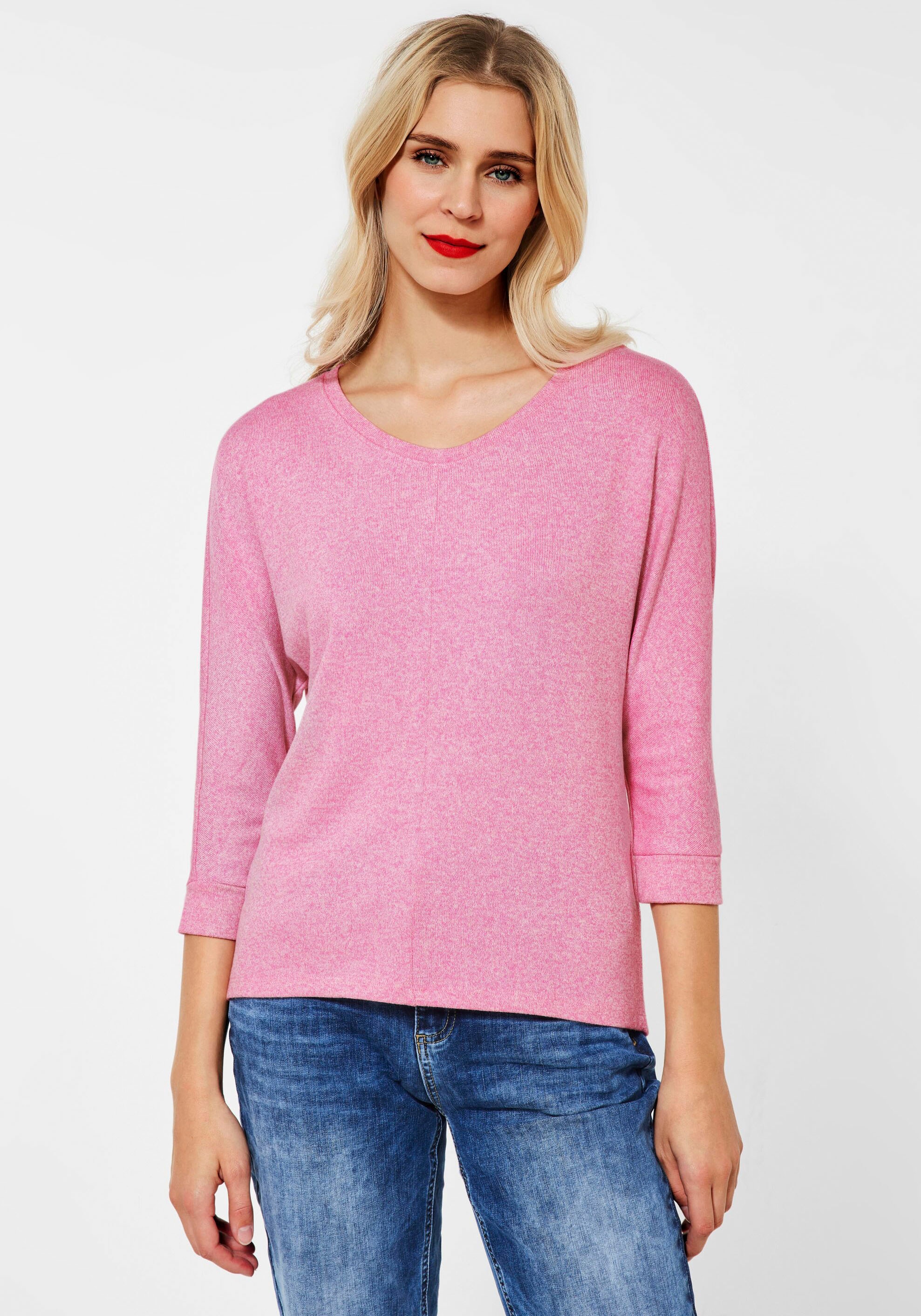 Street One Damen A318641 T-Shirt, pink Crush Melange, 42