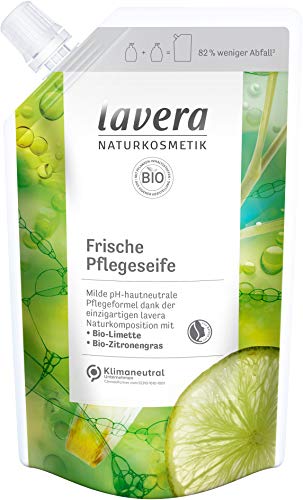 lavera Nachfüllbeutel Frische Pflegeseife • Bio-Limette & Bio-Zitronengras • milde Reinigung • vegan • pH-hautneutral • 6er Pack(6 x 500 ml)