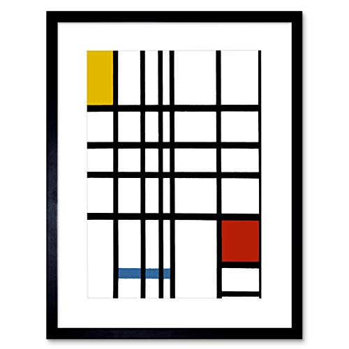 Mondrian Cubes Old Master Black Frame Framed Art Print Picture B12X1787