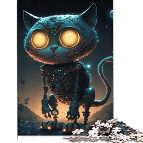 Jigsaws 1000 Pieces for Adults Space Mechanical cat Chunky Puzzle Wooden Puzzle for Adults Kids Age 12+ Puzzle Hands-on Game-Family Decoration 1000pcs（50x75cm）
