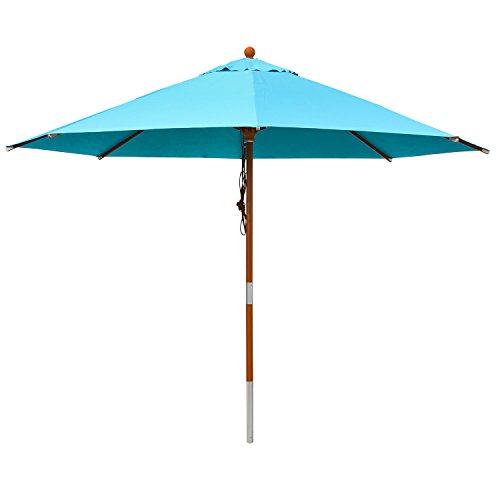 anndora® Sonnenschirm Gartenschirm Marktschirm 3 m rund wasserabweisend - mit Winddach Himmelblau