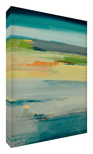 Feel Good Art VJ-TRANQUILITY1216-15TEALIT Sunset Azur Bild auf Leinwand, abstrakt, Original, Künstler Val Johnson 78 x 115 cm Mehrfarbig