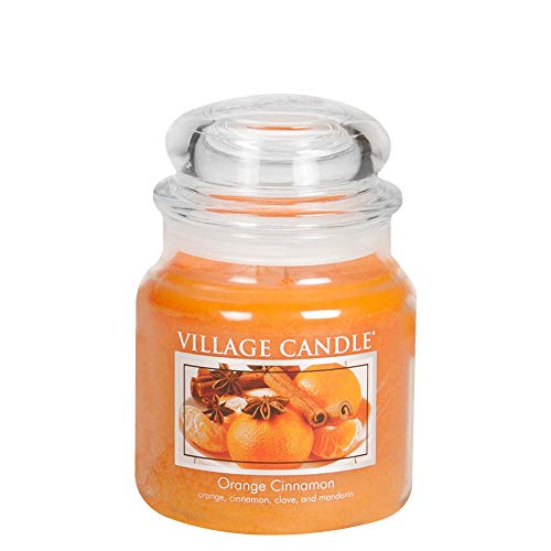 Village Candle Orange und Zimt Duftkerze im Glas, 454 g, 10.3 x 10.1 cm