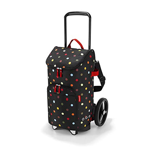 reisenthel citycruiser Rack + citycruiser Bag Set, moderner, robuster Einkaufstrolley aus Aluminium, leichtlaufende Rollen - große Einkaufstasche, 34x60x24 cm, 45 l, dots (7009)