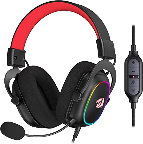 Redragon H510 Zeus-X RGB kabelgebundenes Gaming-Headset - 7.1 Surround Sound - 53MM Audio-Treiber in Memory Foam-Ohrpolstern mit strapazierfähigem Stoffbezug - Multiplattform- für PC/PS4/NS