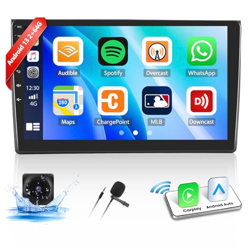 2+64G Neu Android 13 Autoradio für Audi A4 B6 2000-2009 mit Wireless CarPlay Android Auto, 9 '' Touchscreen Bildschirm mit Navi Bluetooth GPS FM RDS WiFi SWC HiFi/EQ + AHD Rückfahrkamera