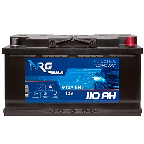 NRG Premium Autobatterie 12V 110AH 910A/EN Batterie ersetzt 88AH 90AH 95AH 100AH 105AH
