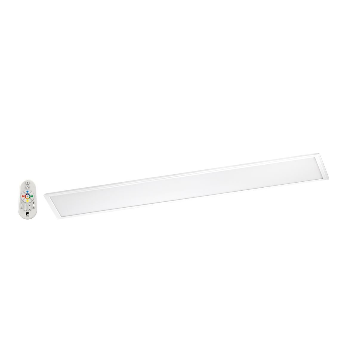 EGLO connect LED Deckenleuchte Salobrena-C Panel, Smart Home Deckenlampe, Material: Aluminium, Kunststoff, Farbe: Weiß, 120x30 cm, dimmbar, Weißtöne und Farben einstellbar