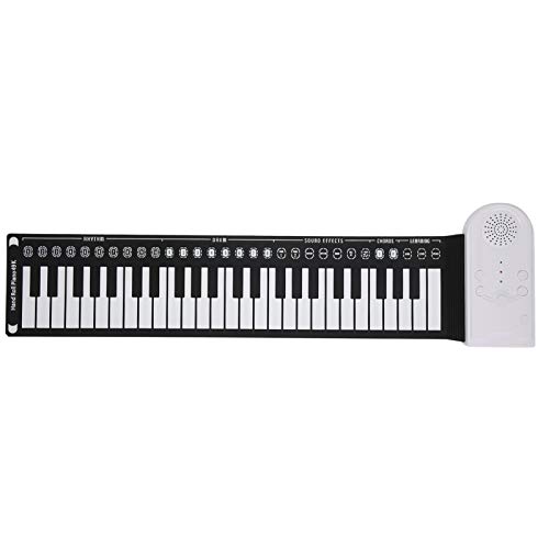 Elektronische Klaviertastatur, Funktions-Hotkeys, tragbares Klavier, wiederaufladbares USB-Faltklavier mit 49 Tasten, anschließbare weiche Silikon-Klaviertastatur mit Kopfhörer