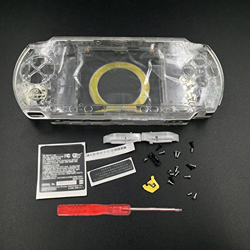 Gehäuse mit Tasten und Schraubendreher für Sony PSP 1000 1001 1002 1003 1004 Fat Phat PSP (transparent)
