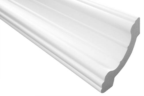 50 Meter | Styropor Stuckleisten | Decke | stabil | weiß | Zierprofil | leicht | dekorativ | XPS | 80x80mm | E-34