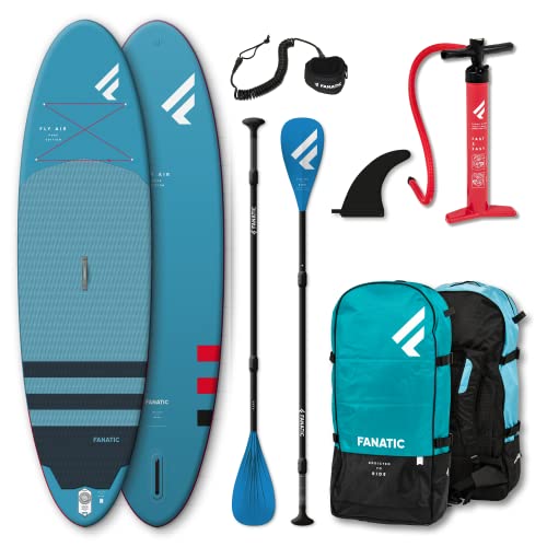 Fanatic Fly Air 10';4"aufblasbares SUP Stand Up Paddle Boarding Paket - Board, Tasche, Pumpe & Paddel - Leichtgewicht