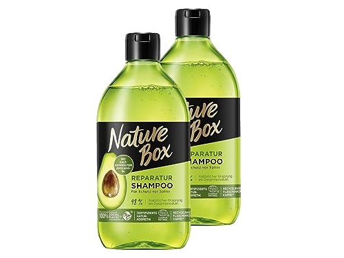Nature Box Shampoo vegan mit Avocado-Öl gegen Spliss, 2er Pack (2 x 385ml)