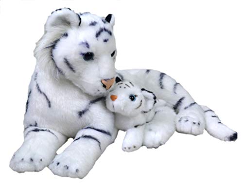 Wild Republic 19402 Mutter und Baby Weißer Tiger Plüsch Stofftier Spielzeug Geschenke für Kinder