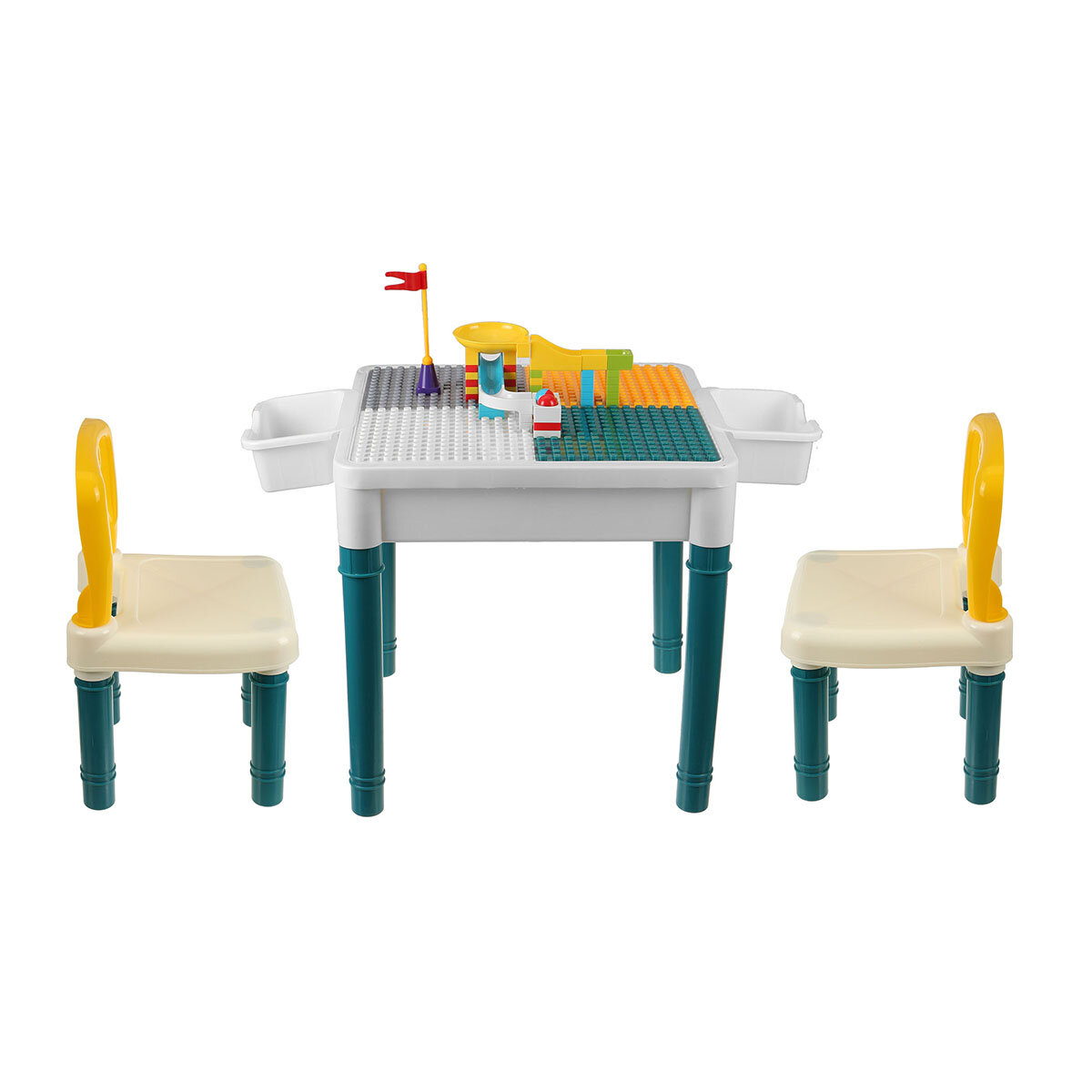 Square Childrens Plastic Tisch und Stuhl Game Blocks Schreibtisch