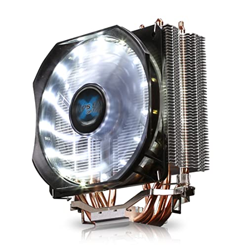 Zalman CNPS 9X Optima CPU-Kühler, ultra-leiser Luftkühler mit weißer LED, 120 mm Lüfter, direkte Berührung, Heizleitungen, 60.89 CFM Luftstrom, reines Kupfer und Aluminium – passend für Intel und AMD