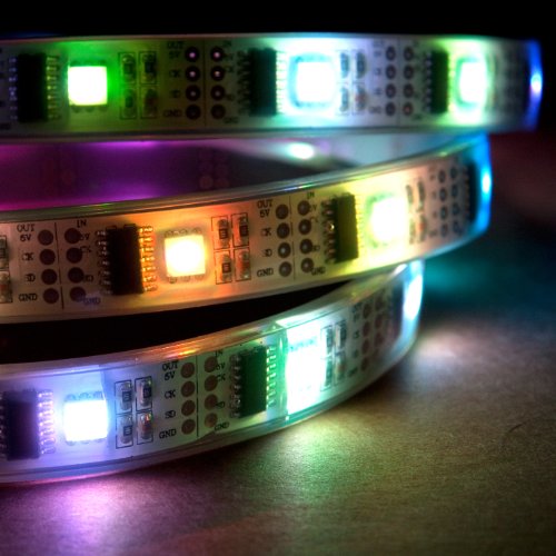 1m Adressierbar RGB LED Streifen, 5V, 32 LED/m, Wasserfest, WS2801 Ganzes 24-Bit Farbe, 4-polig JST-SM Steckverbinder vorgelötet Zu Both Stützen