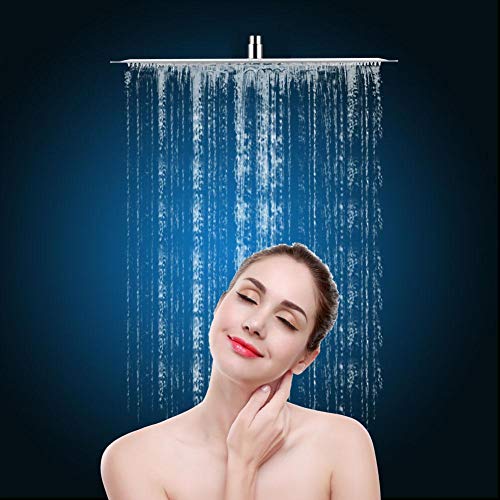 Duschkopf Regendusche,Quadratischer Einbauduschköpfe 20 Zoll Modern Style Ultraslim Edelstahl Regen Duschkopf Rainfall Bathroom Top Sprayer