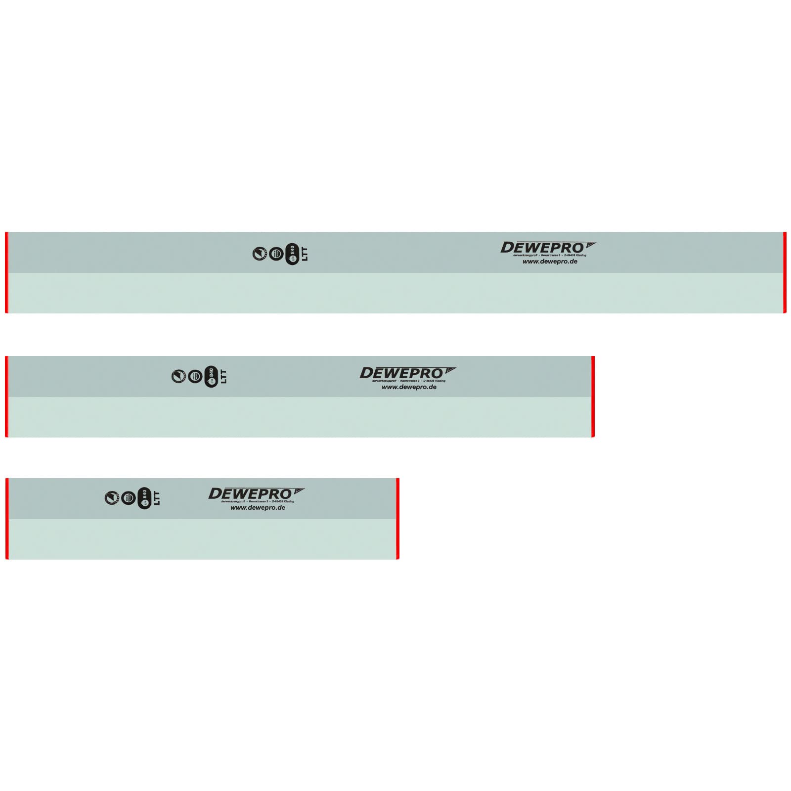 3 tlg. Set - DEWEPRO® Aluminium Trapez Kartätsche - Abziehlatte - Richtscheit - Putzlatte - Längen: 100cm, 150cm und 200cm (1m, 1,5m und 2m)