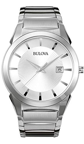 Bulova Herren Analog Quarz Uhr mit Edelstahl Armband 96B015