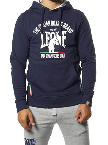 LEONE 1947 APPAREL Sport Fight Sportbekleidung lsm740, Sweatshirt mit Kapuze Herren XL blau