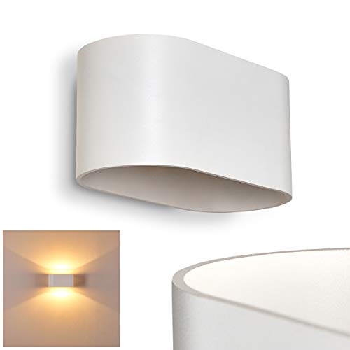 Wandlampe Dapp aus Metall in Weiß, moderne Wandleuchte mit Lichteffekt, 1 x G9-Fassung, max. 40 Watt, Innenwandleuchte mit Up & Down-Effekt, geeignet für LED Leuchtmittel
