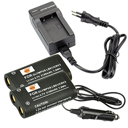 DSTE（2 Pack） Ersatz Batterie CR-V3 + DC78E Reise Ladegerät kompatibel mit C-3000 C-3030 C-3040 C-4000 C-5050 C-5050Z C-700 C-730 D390 D510 Camera as CR-VS CR-V3P CRV3 LB-01 LB01