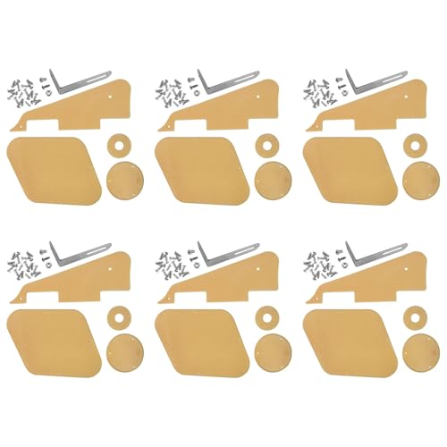 Clyictz 6 x gelbe Pickguard-Hohlraumschalter-Abdeckungen, Tonabnehmer-Auswahlplatte, Halterungsschrauben, passend für Gitarren-Stil-Set
