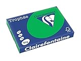 Clairefontaine 1992C - Ries mit 500 Blatt Druckerpapier / Kopierpapier Trophée, DIN A3 (29,7x42 cm), 80g, Billiardgrün intensive Farbe, 1 Ries