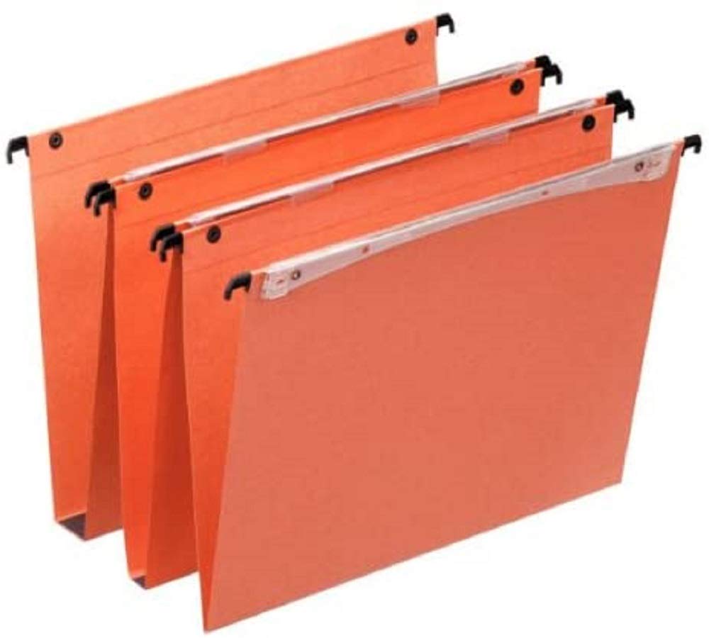 Esselte Dossier Suspendu Vertical, Multi-Dossiers, Fond 15 mm, A4, Onglets inclus, Orange, Orgarex, 21632,Packung mit 25 Stück
