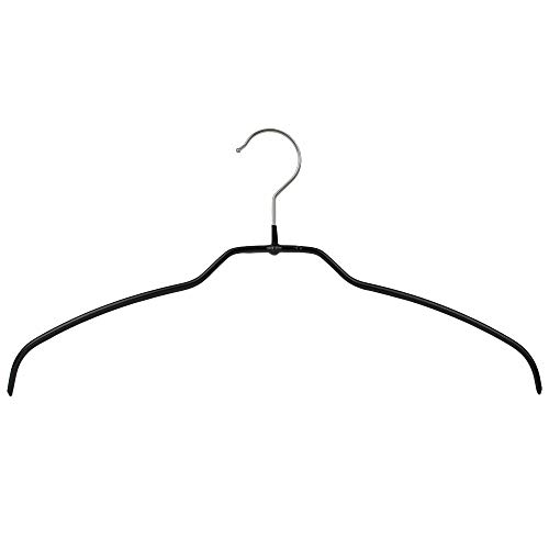 MAWA 20 Stück Silhouette Light/FT Form-Leichtbügel Kleiderhaken für Oberbekleidung, rutschhemmend, 42 cm Breite, schwarz