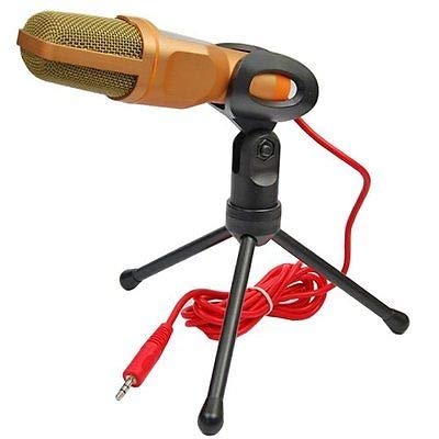 SunshineFace Professionelles Kondensatormikrofon für Studio-Soundaufnahmen, Mikrofon mit Halterung gold