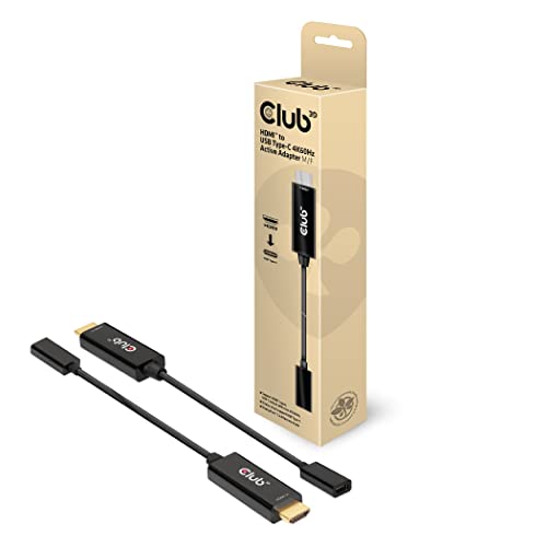 Club 3D 4K 60Hz HDMI auf USB Typ C Adapter HDMI 2.0 (Stecker) auf USB Typ C (Buchse) Aktiver Monitor Konverter (CAC-1333)