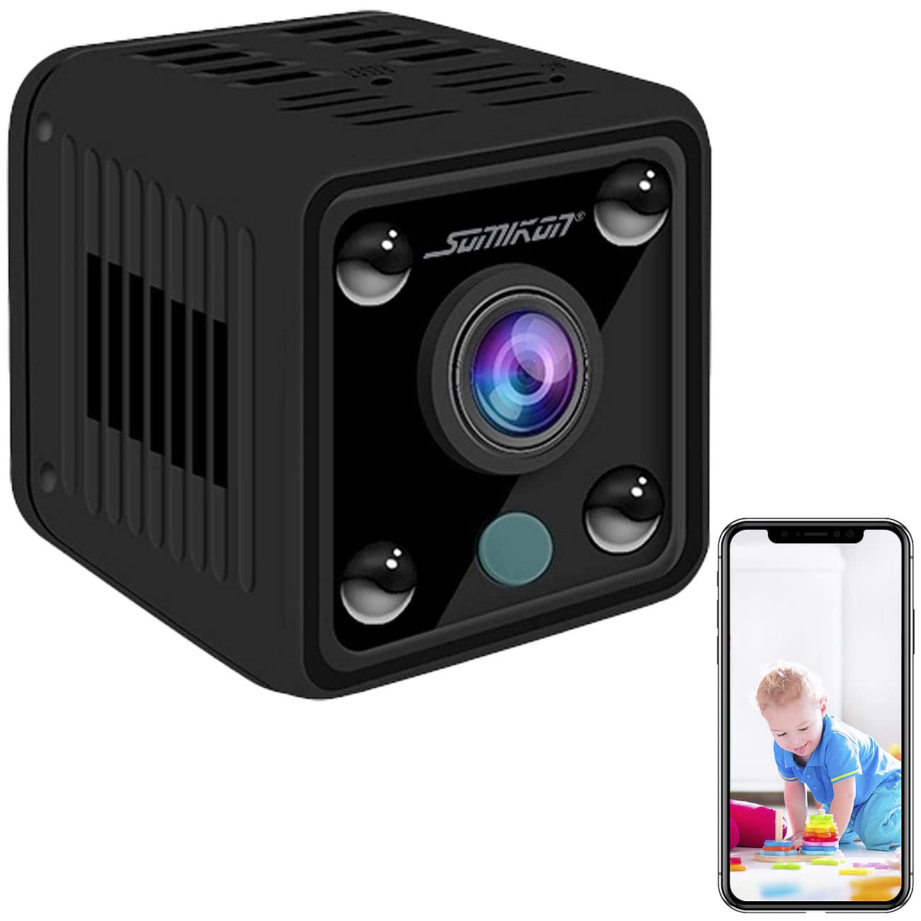 Somikon Mini Kamera: Akku-Micro-IP-Kamera, HD 720p, 120° Weitwinkel, Nachtsicht, WLAN (Minikamera WLAN)
