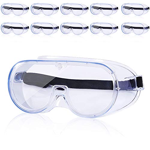 Schutzbrille, medizinische Augenschutzbrille, Anti-Spittel/Speichel-Tropft, Antibeschlag/Dampf/Staub/Wind, Vollsicht-Brille, flüssigkeitsbeständige Sicherheitsbrille mit klaren Gläsern (5 Stück)