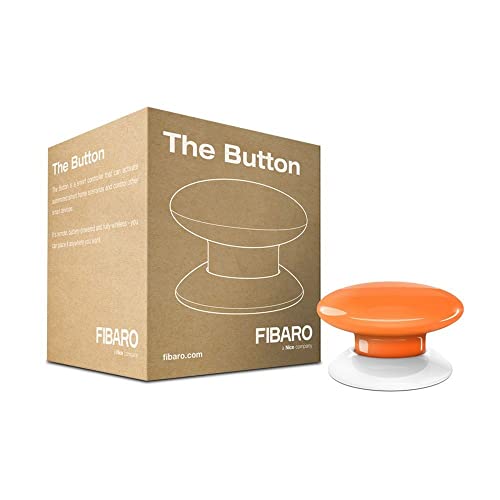 FIBARO The Button Orange / Z-Wave Plus Drahtlose Tragbare Schalt-Knopf, Orange, FGPB-101-8