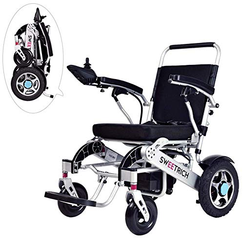SLRMKK Tragbarer klappbarer Rollstuhl, leichter faltbarer Elektrorollstuhl mit 20-Ah-Li-Ionen-Batterie und motorisiertem Motorroller für behinderte und ältere Menschen